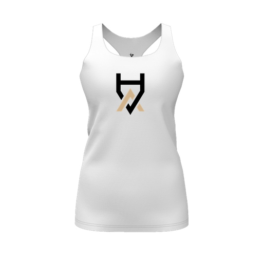 [FT0TRBWH-FYS-LOGO1] Decker Racerback Tank Top (Female Youth S, White, Logo 1)