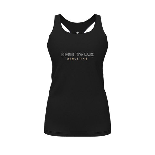 [CUS-DFW-RCBK-PER-BLK-FYS-LOGO2] Racerback Tank Top (Female Youth S, Black, Logo 2)