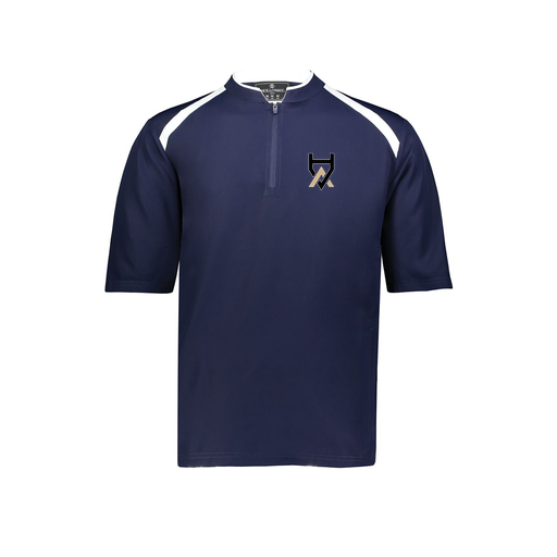 [229681-YS-NVY-LOGO1] Youth Dugout Short Sleeve Pullover (Youth S, Navy, Logo 1)