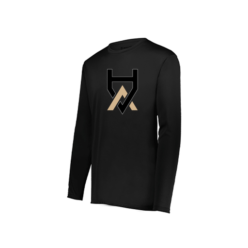 [222822.080.XS-LOGO1] Men's LS Smooth Sport Shirt (Adult XS, Black, Logo 1)