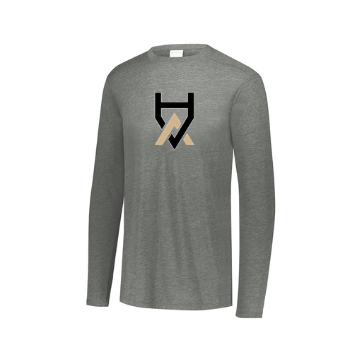 [FTLCUBGY-AXS-LOGO1] Decker Men's Tri-Blend T-Shirt - Long Sleeve (Adult XS, Gray, Logo 1)