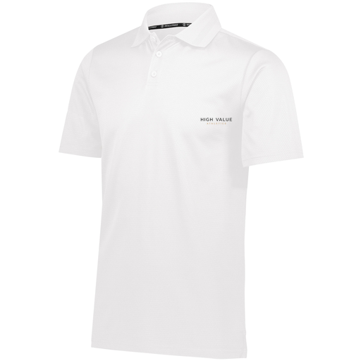 [222568.005.S-LOGO2] Men's Prism Polo (Adult S, White, Logo 2)