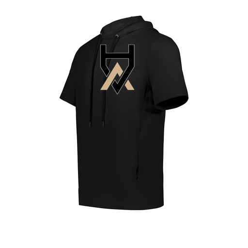 [222605.080.S-LOGO1] YOUTH VENTURA SOFT KNIT SHORT SLEEVE HOODIE (Youth S, Black, Logo 1)